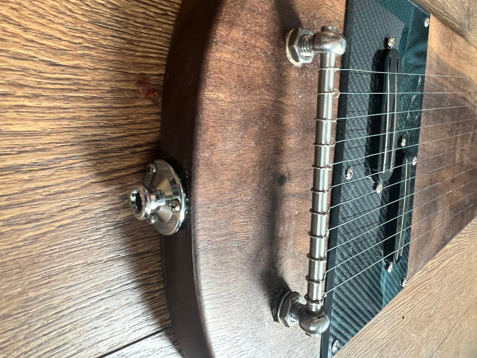 electric kantele brdge and pickguard closeup